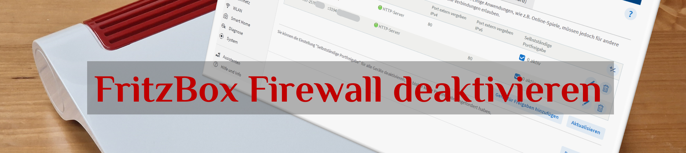 FritzBox Firewall deaktivieren Tutorial