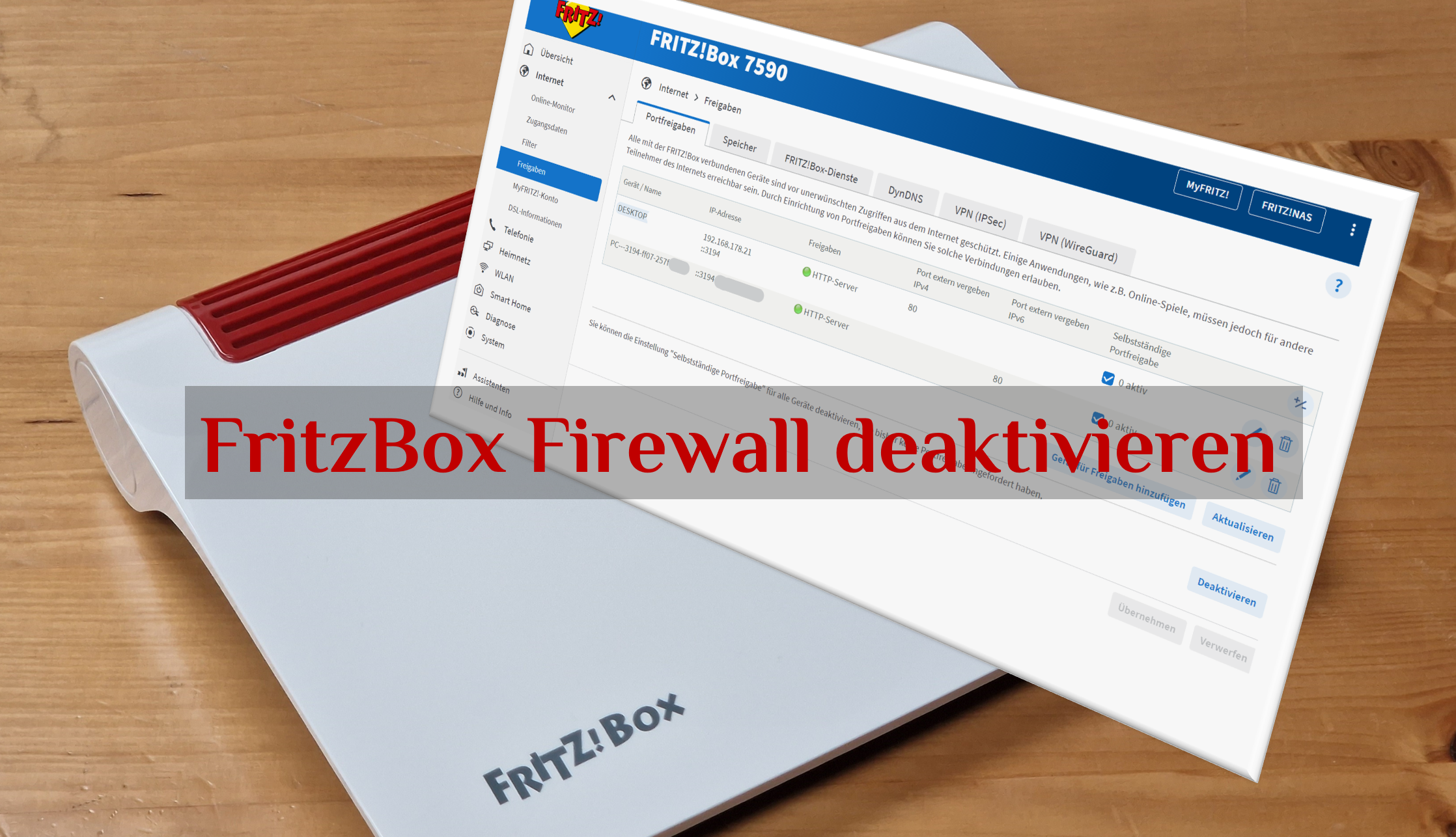 FritzBox Firewall deaktivieren Tutorial